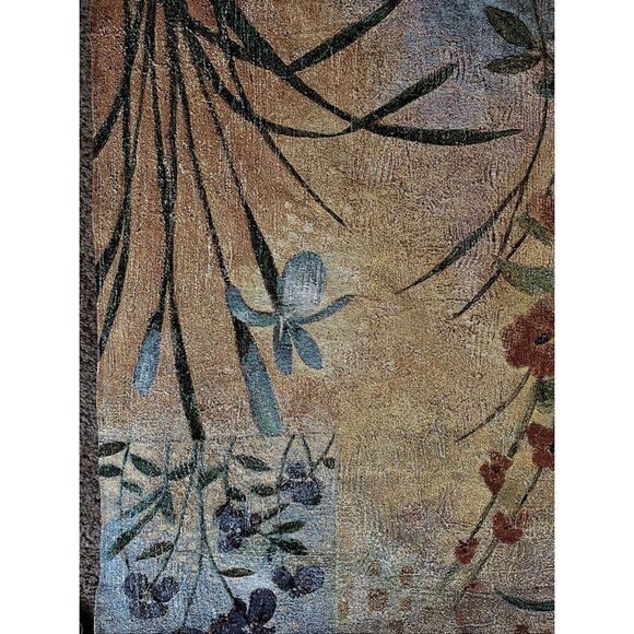 Sassafras Woven Tapestry Colorful Asian Floral Wall Hanging 40x34 - Picture 2 of 3